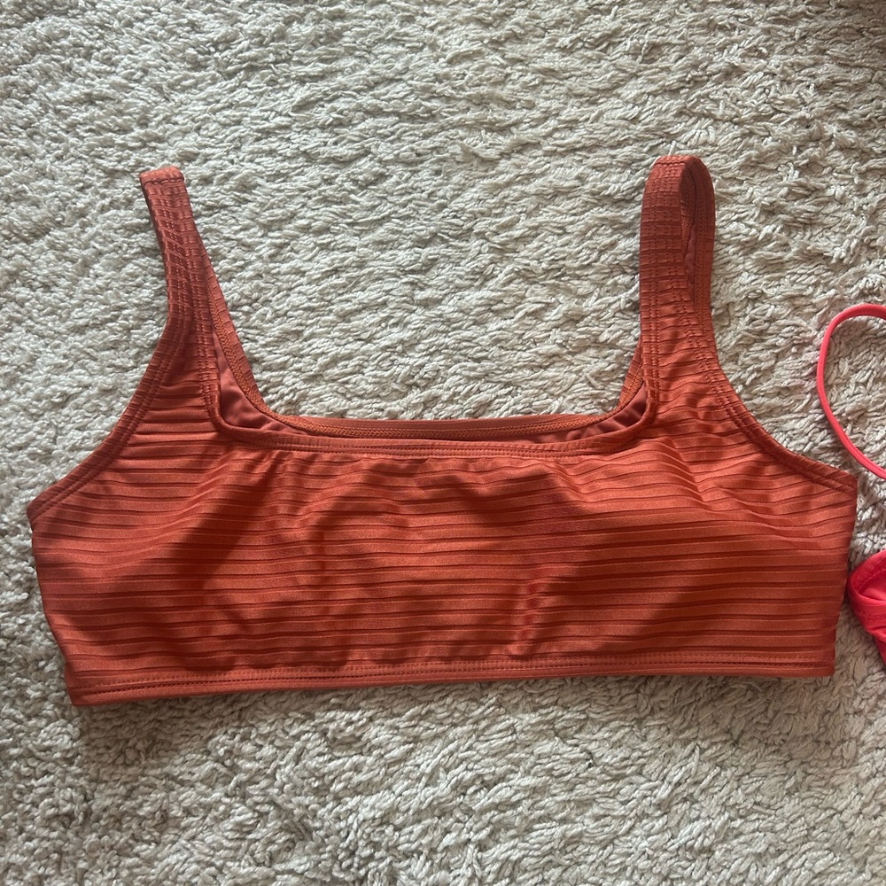 Aeropostale Orange Ribbed Bikini Top
